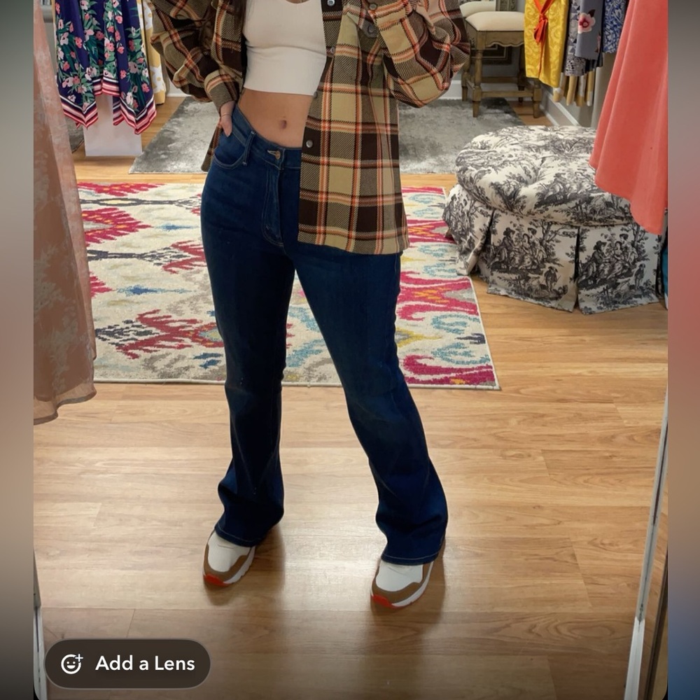 Mother dark blue the weekender jeans